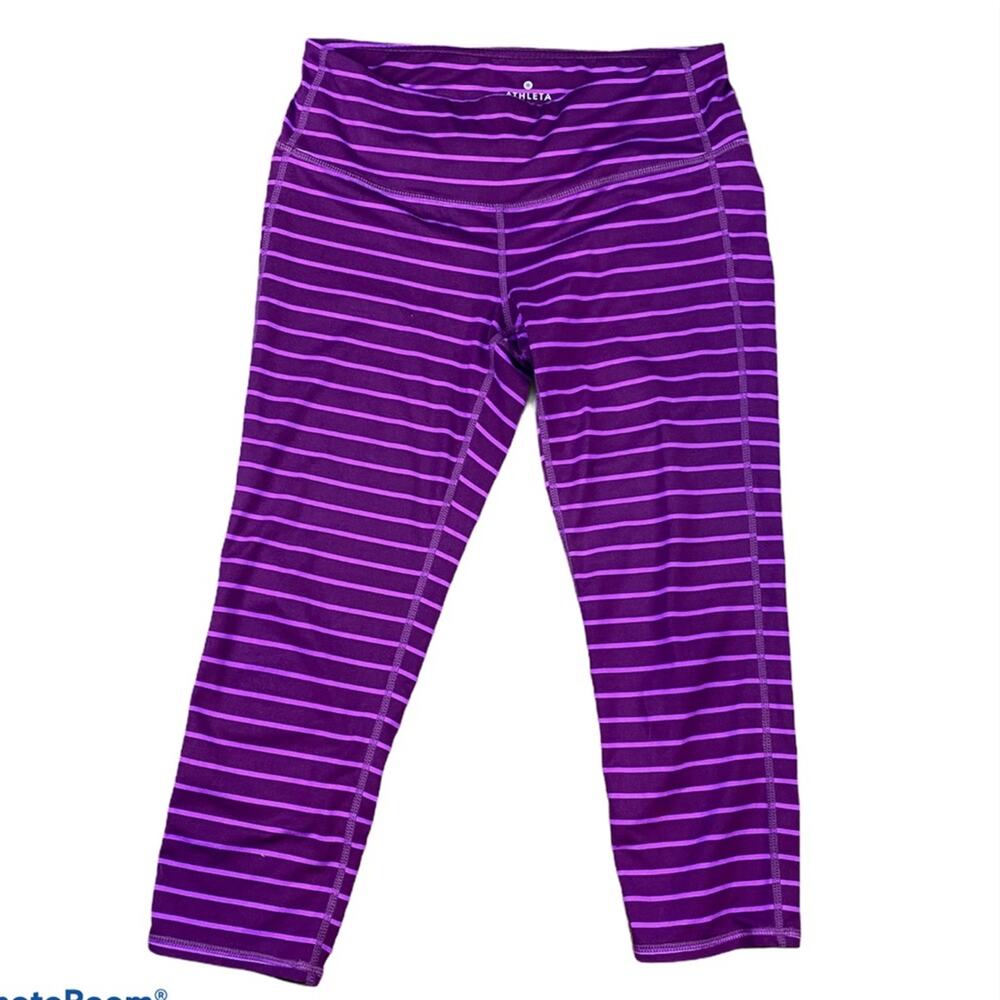 Athleta Striped Cropped Leggings Sz S